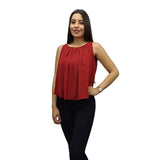 Blusa Vero Moda Burdeo Style GEORGIA S/L TOP(CR)