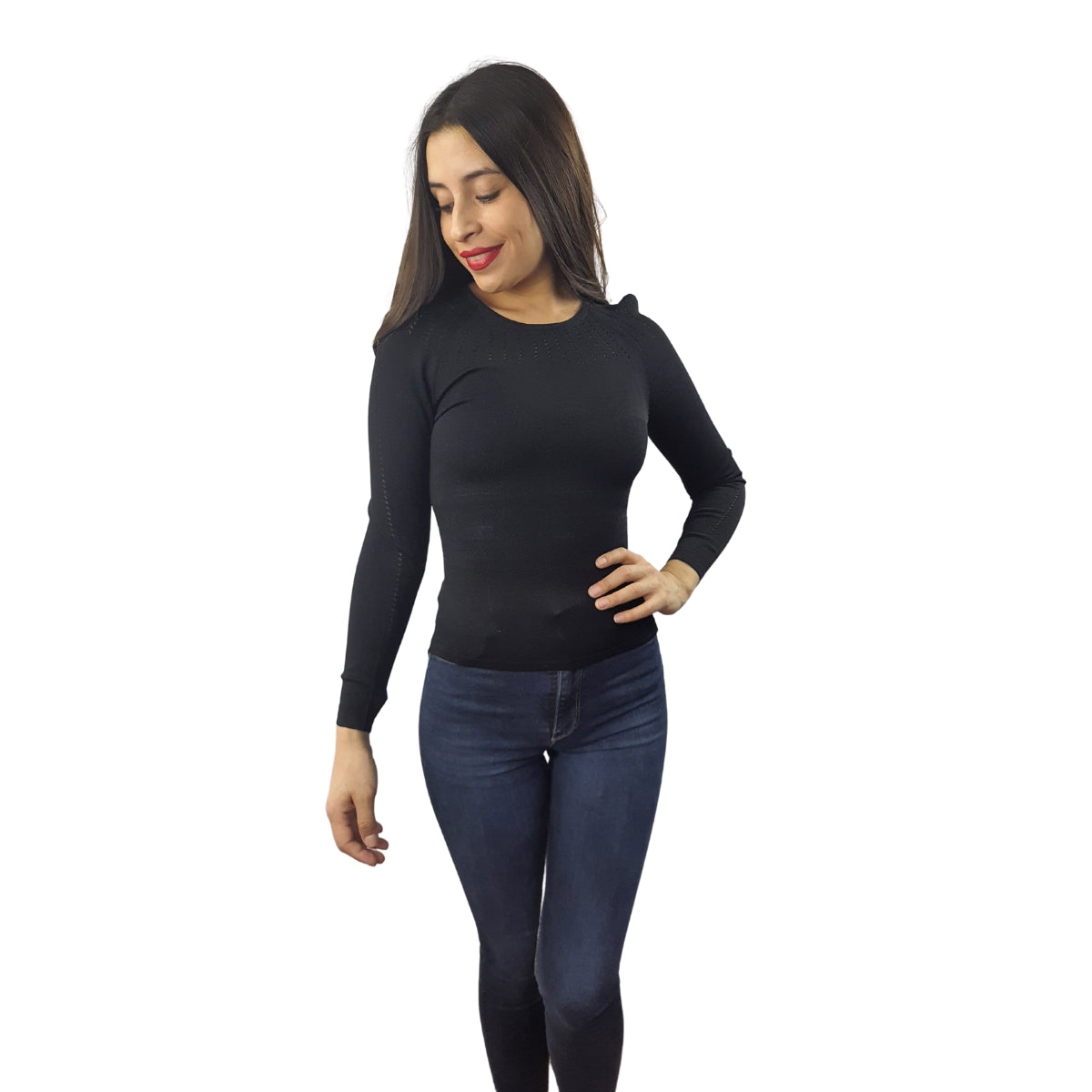 Blusa Vero Moda Negro Style LADY L/S KNIT(VMC-EL)