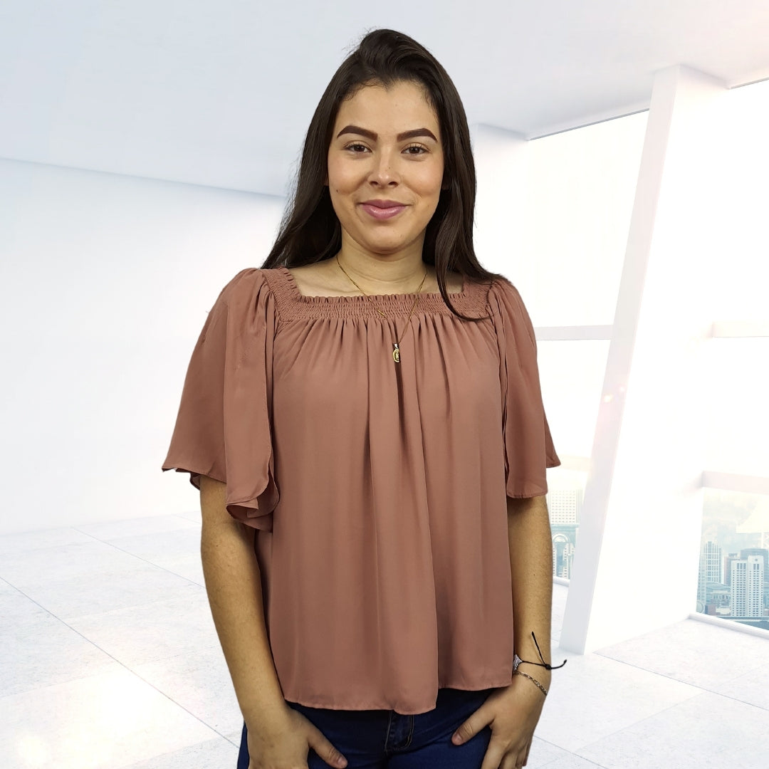 Top Vero Moda Marron Claro Style LEA 1/2 TOP(NR)