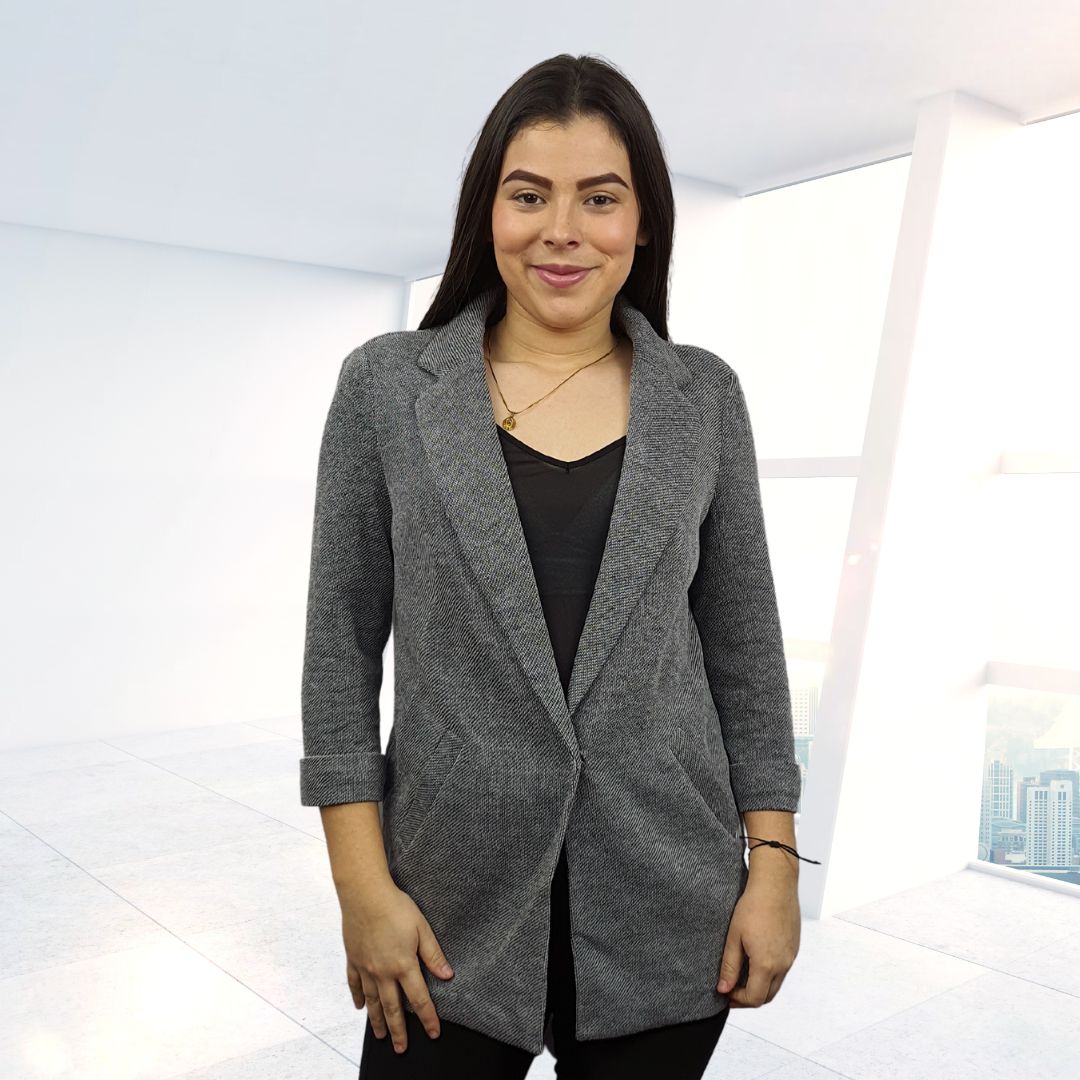 Blazer Vero Moda Gris Style BERNICE 3/4 BLAZER(NL)