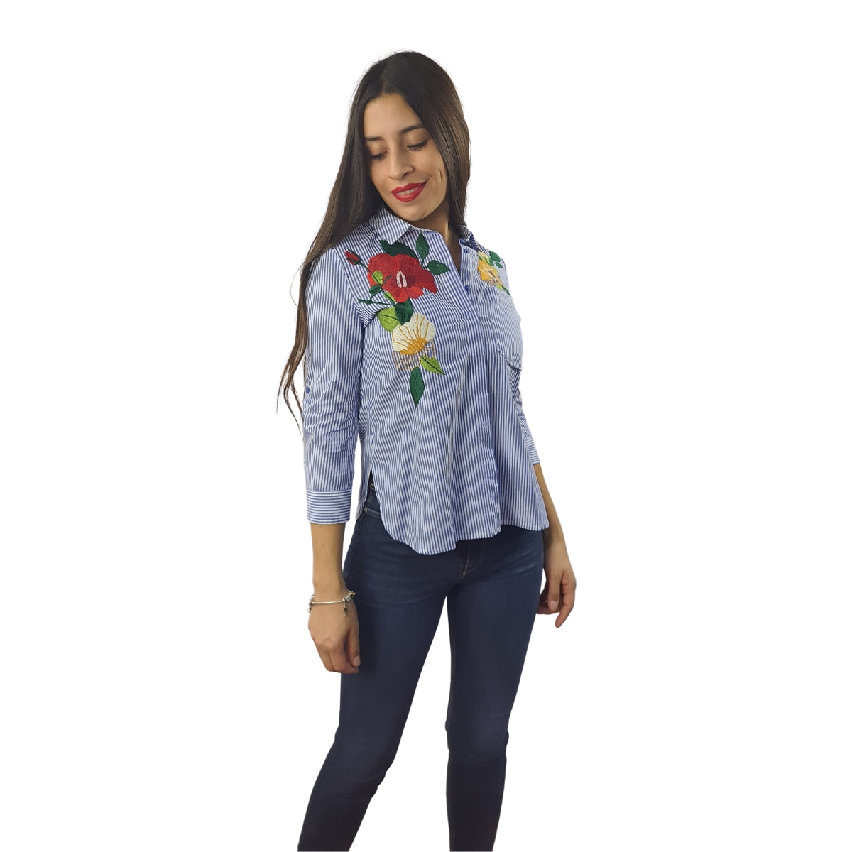 Blusa Vero Moda Azul  Style PHILOSOPHY STRIPE 3/4 SHIRT(HH)