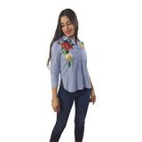 Blusa Vero Moda Azul  Style PHILOSOPHY STRIPE 3/4 SHIRT(HH)
