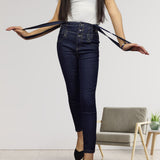 Jardinera Vero Moda Azul Oscuro Style FAITHE 9/10 HIGH WAIST X-SLIM JEANS(PM-C