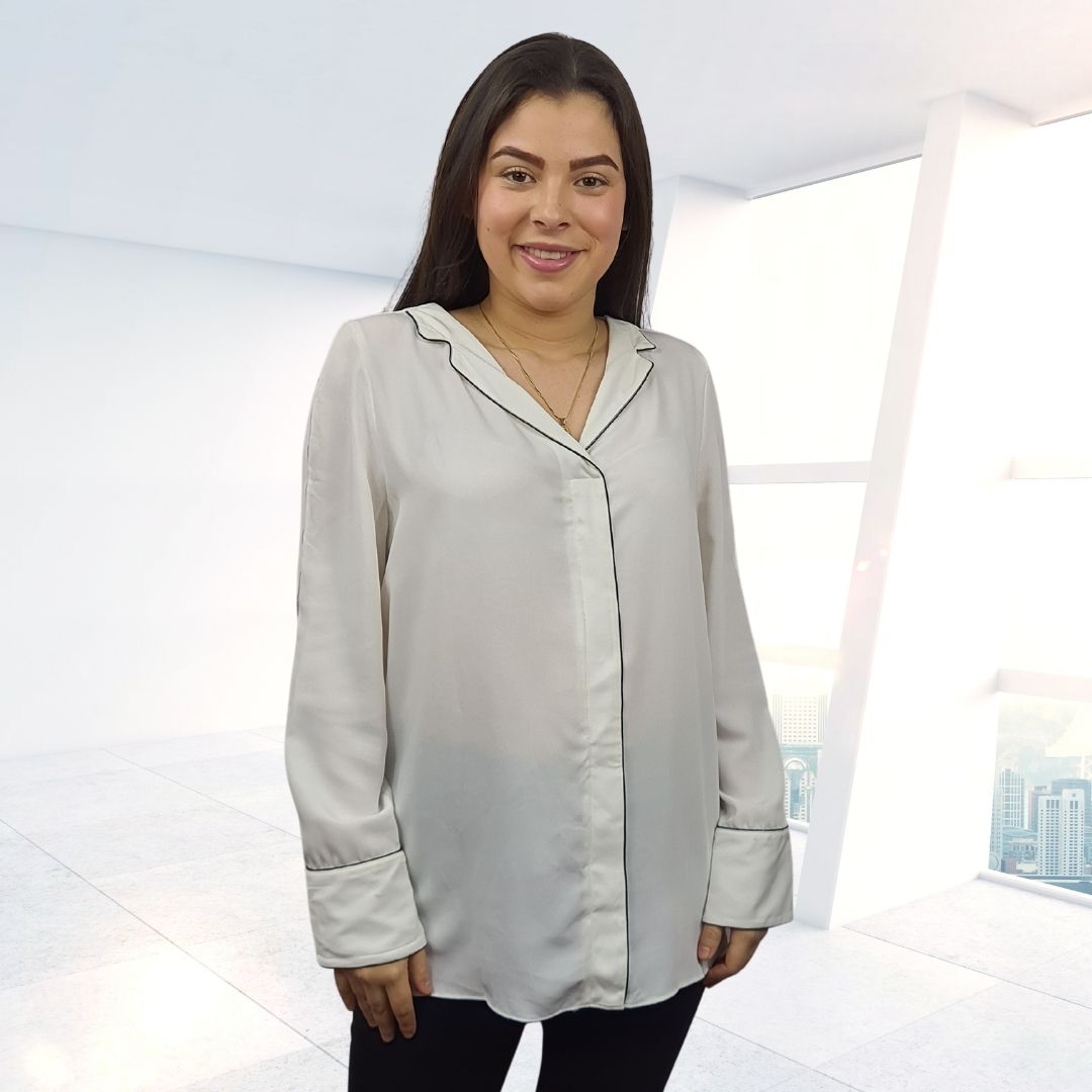 Blusa Vero Moda Blanco Style BEA L/S TOP(TP)