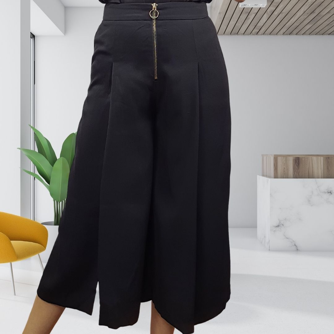Pantalon Vero Moda Negro Style CARLA 7/8 WIDE PANTS(TP-ET-3)