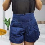 Short Vero Moda Azul Style EC BREAK HIGH-WAIST DENIM SHORTS(NE)