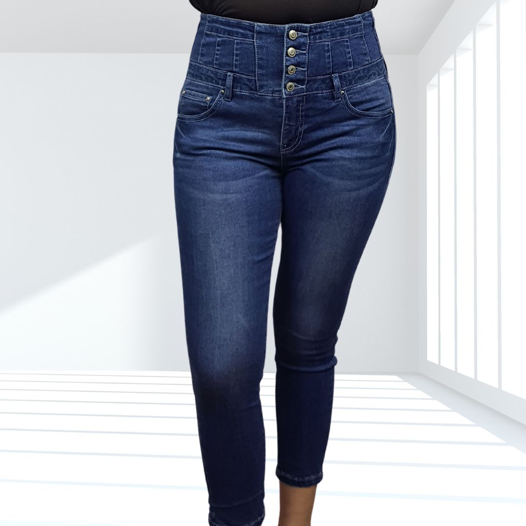 Jeans Vero Moda Azul Oscuro Style YEAH 7/8 HW X-SLIM JEANS(TP-EC-1)