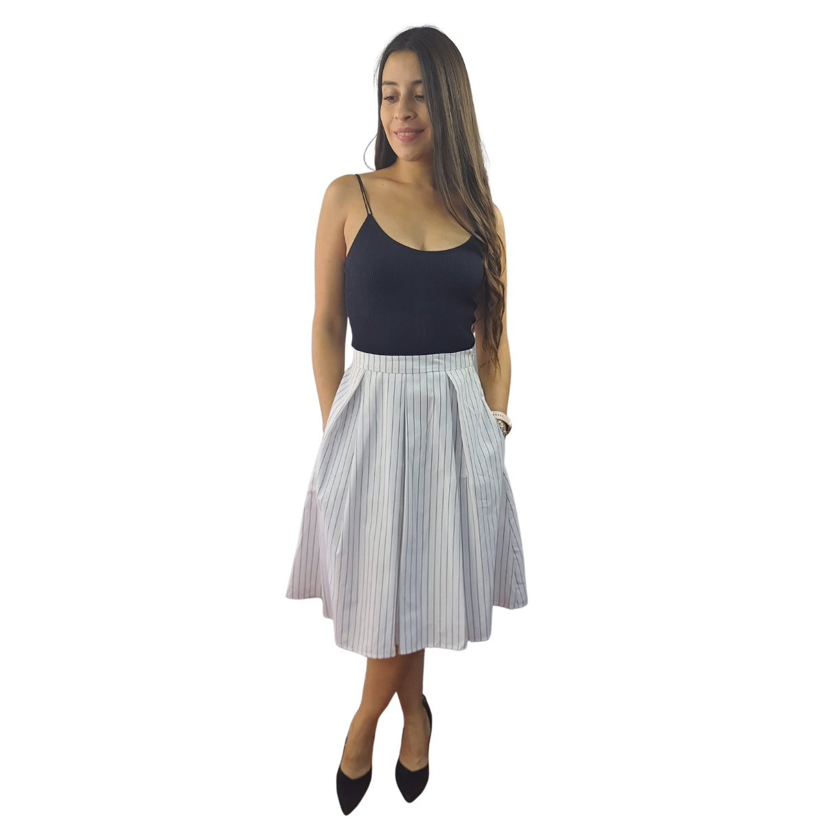 Falda Vero Moda Blanco  Style JOLENE MIDI SKIRT(PM-EC-2)