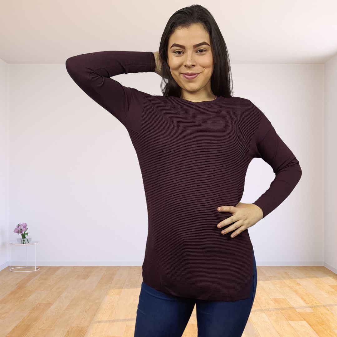 Blusa Vero Moda Morado Oscuro Style SAMANTHA L/S KNIT(MM)