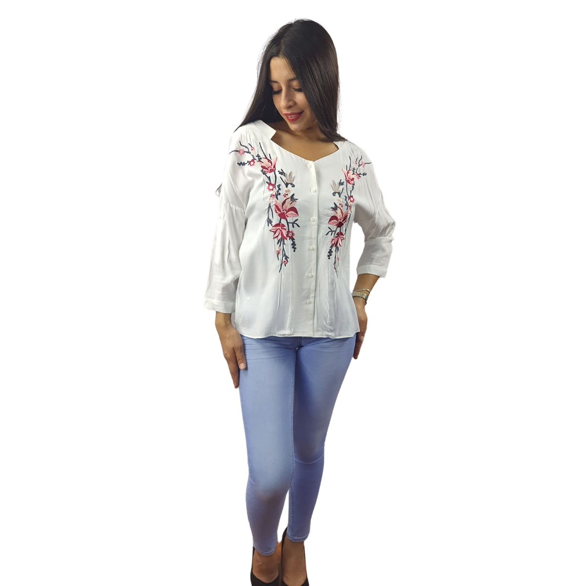 Blusa Vero Moda Blanco Style JUDY TINA 3/4 SHIRT(NN)