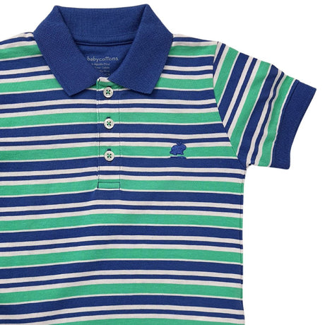 Remera Babycottons C/Polo Hawaii Ray Mc Azul/Verde