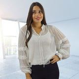Blusa Vero Moda Blanca Style BACON L/S TOP SET(VMC-PF)