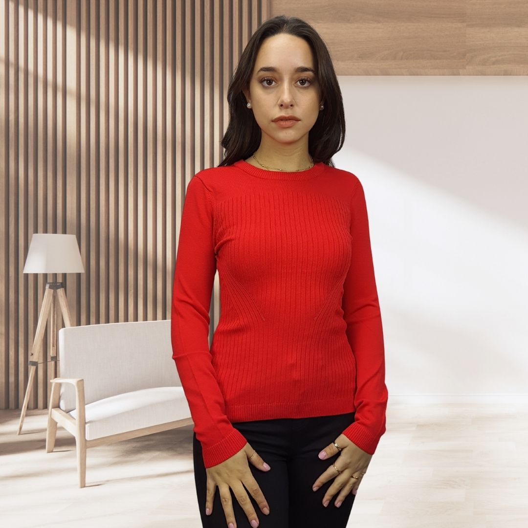 Sweater Vero Moda Rojo  Style YOJIM L/S KNIT(UM)
