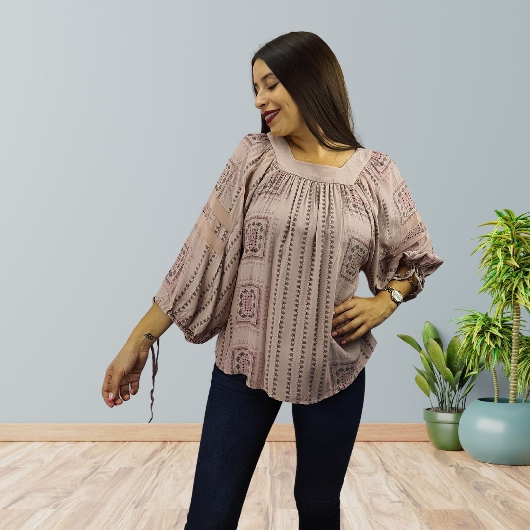 Blusa  Vero Moda Rosa Vieja  Style PISINO 3/4 TOP(RN)