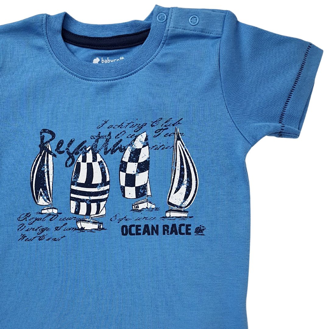 Polera Babycottons T-Shirt Mc Regatta C/Est. Azulino