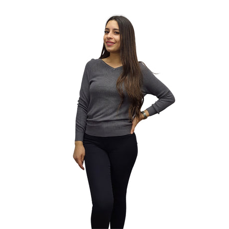 Sweater Vero Moda Gris Style EC BAMBOO L/S KNIT(UM)