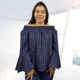 Blusa Vero Moda Azul Style CLARET L/S TOP(SL)
