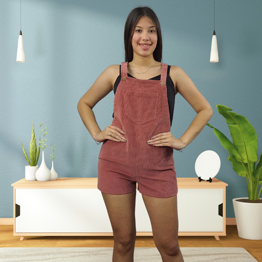 Jardinera Short Vero Moda Rosa vieja Style CORDEROY CATSUIT SHORTS(EL)