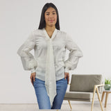 Blusa Vero Moda Blanco Style NADA L/S SHIRT(VMC-DR)