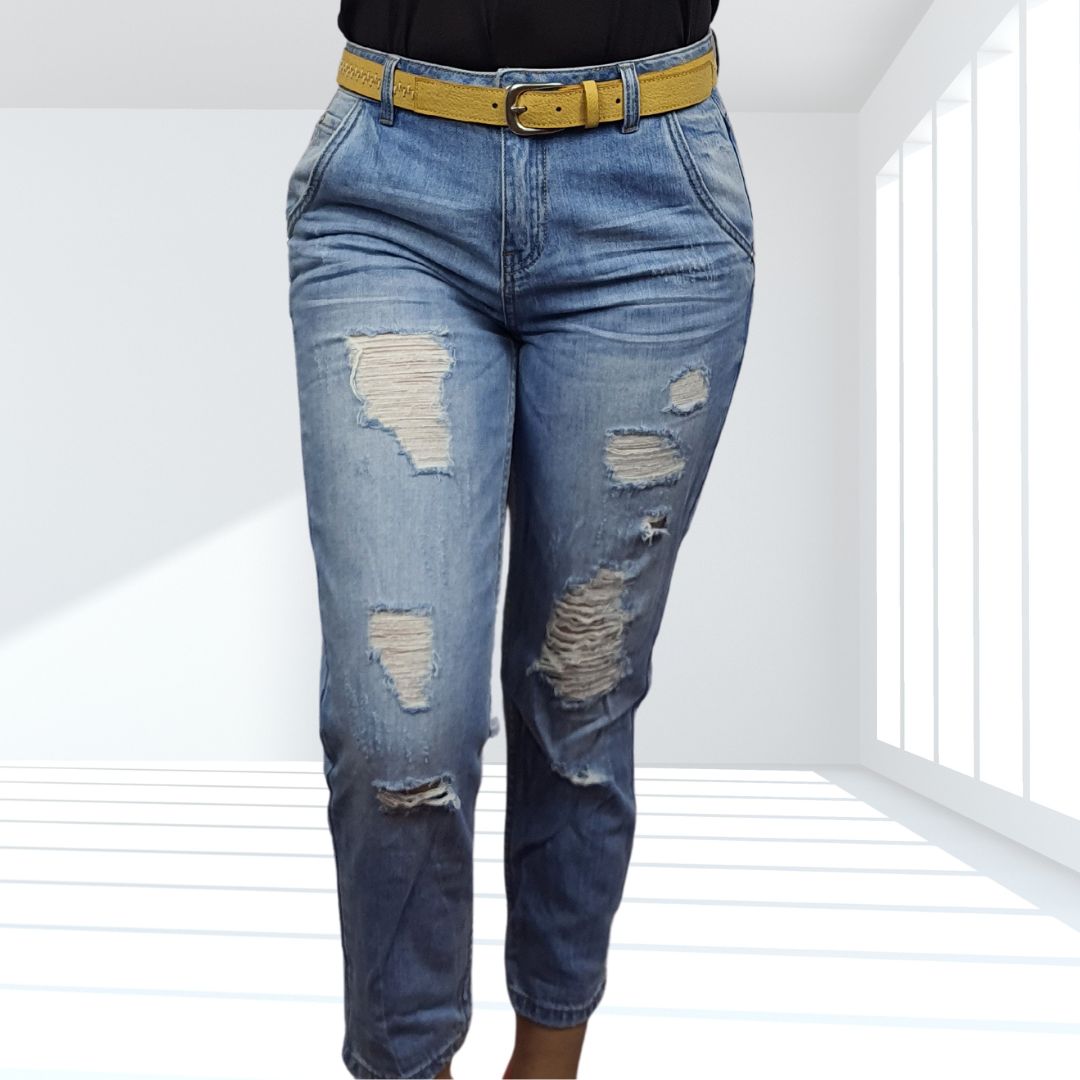 Jeans Vero Moda Azul Claro Style RIVER 7/8 BOYFRIEND JEANS(NE-ET-3)