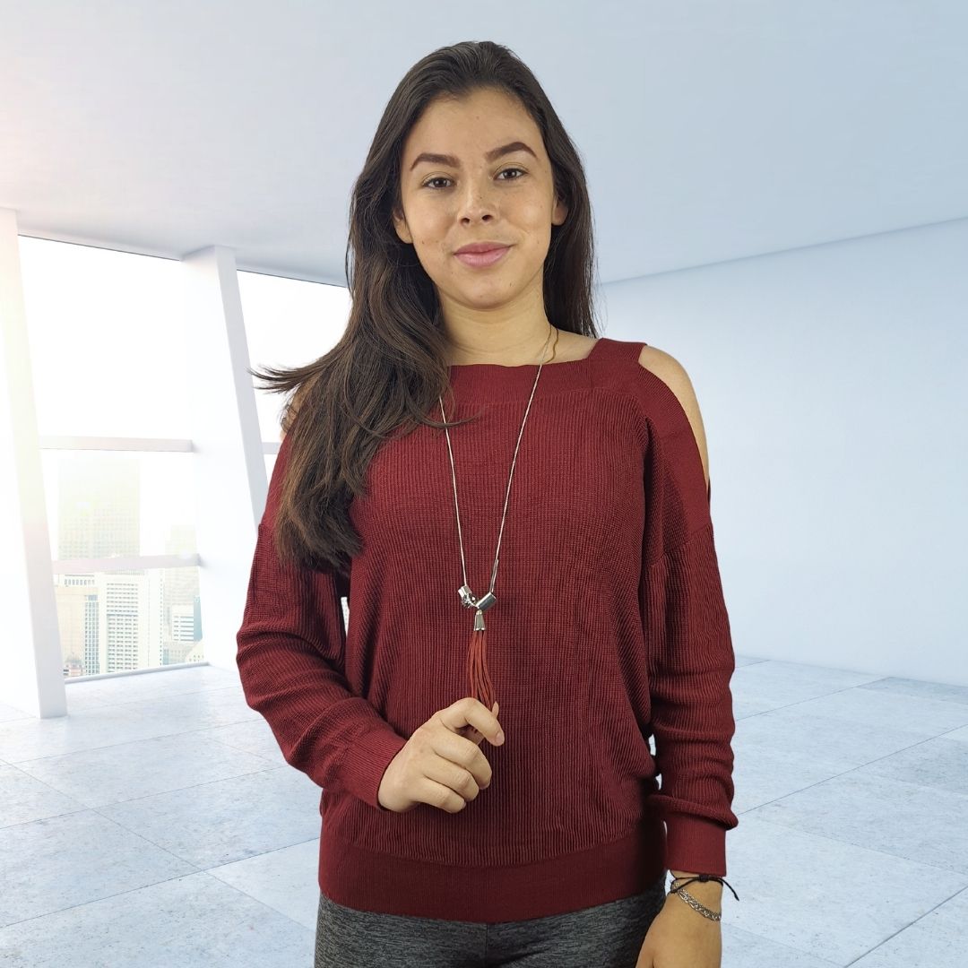 Blusa Vero moda Vinotinto Style ELLEN L/S KNIT(EL)