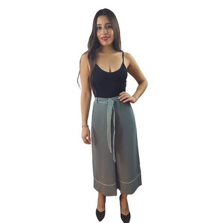 Pantalon Vero Moda Verde Claro Style CAMILLE 7/8 WIDE PANTS(TP)