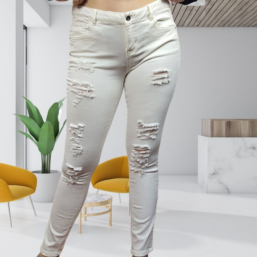 Jeans Vero Moda Blanco Style UNA 9/10 X-SLIM JEANS(PM-CT-2)
