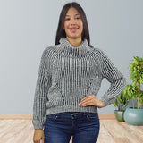 Sweater Vero Moda Blanco y Negro Style ROLL L/S KNIT(BN-CT-2)