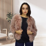 Chaqueta Vero Moda Rosa Vieja Style OTTAWA 7/8 OSTRICH FUR JKT(DR)