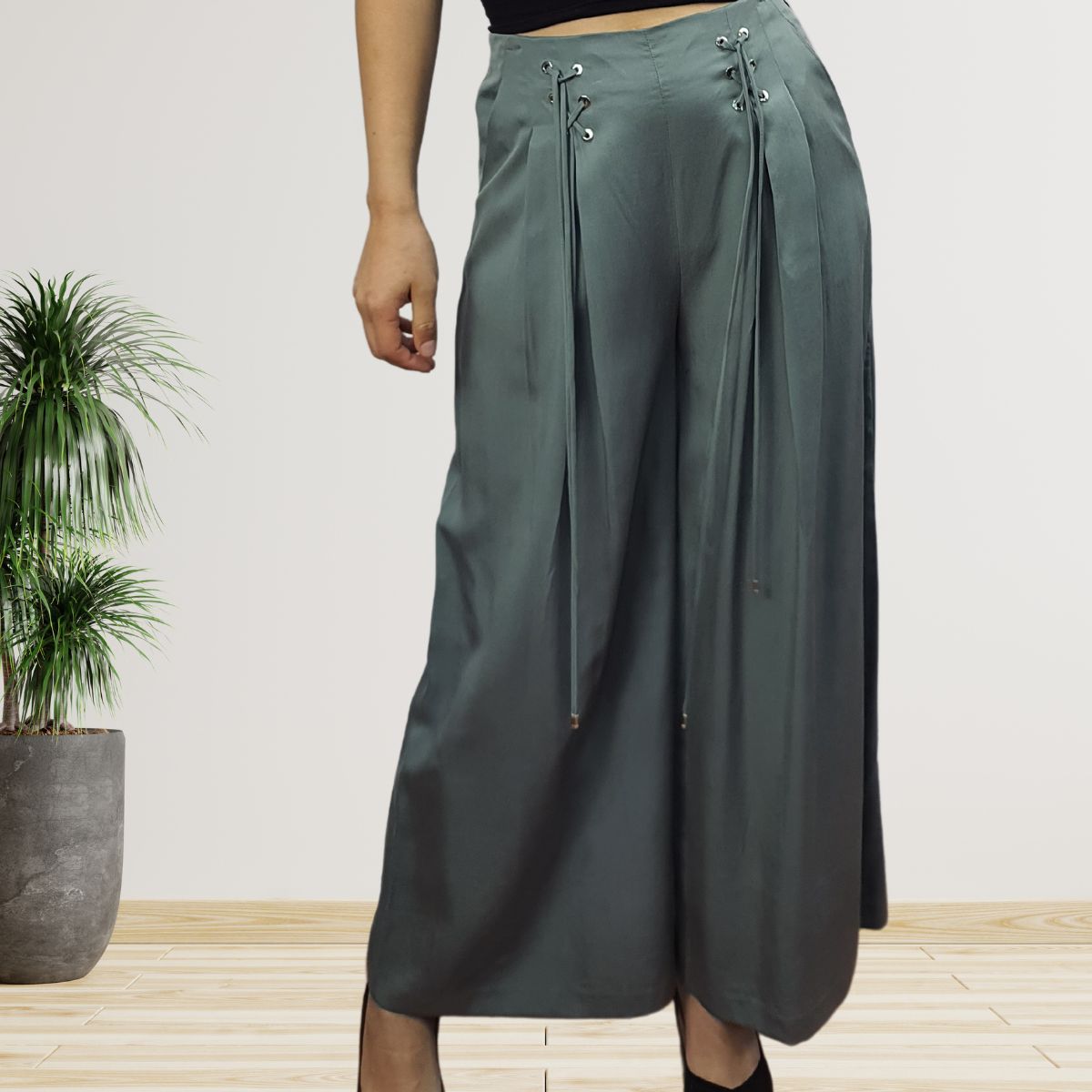 Pantalon Vero Moda Verde Style BERTHA SOFT 9/10 WIDE PANTS(NR)