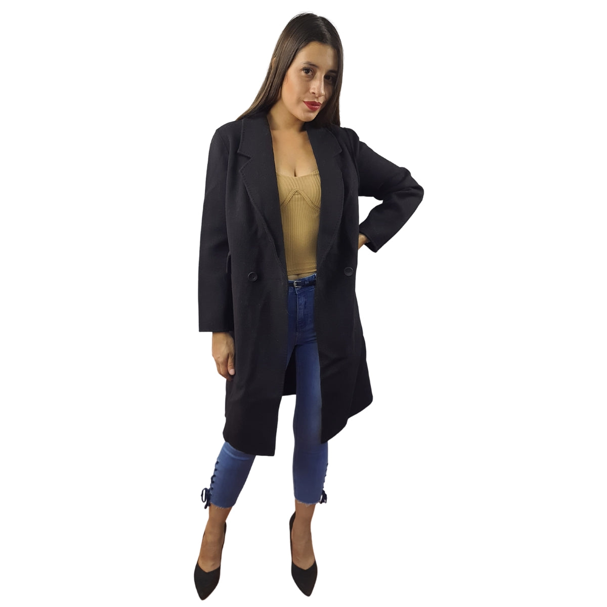 Blazer Vero Moda Negro Style RETAIL JOSIE DF L/S WOOL COAT(VMC-DR)
