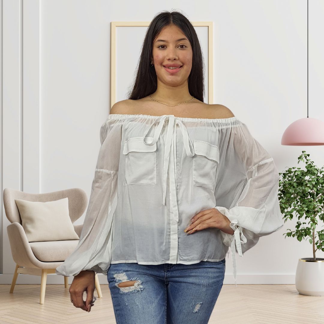 Blusa Vero Moda Blanco Style GEOGIA L/S SHIRT SET(FL)