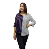 Blusa Vero Moda Azul Style NIPPY STRIPE 3/4 SHIRT(LL)