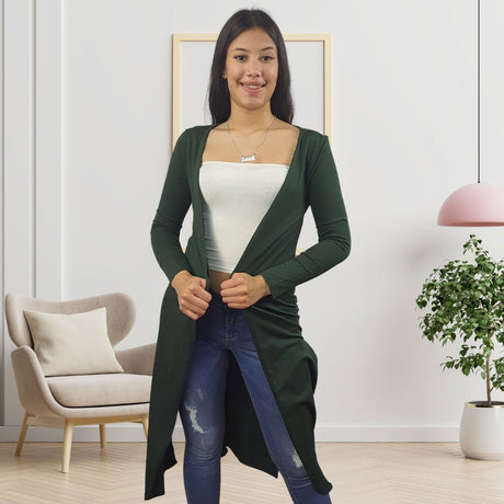 Tapado Vero Moda Verde Style GRACE SOLID L/S LONG CARDIGAN(PM-EC-2)
