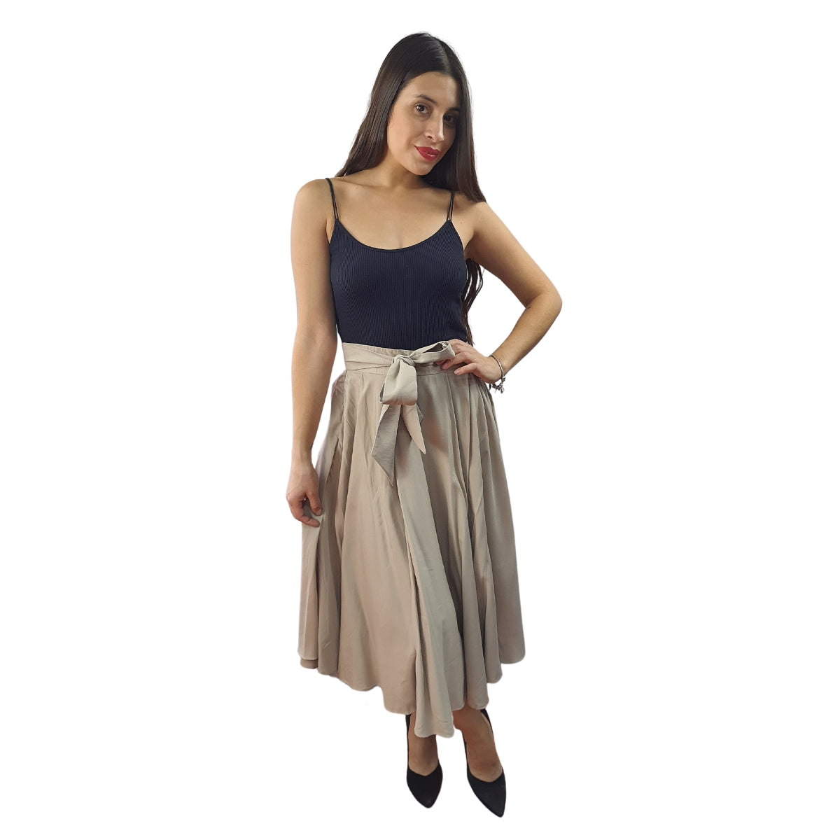 Falda Vero Moda Beige Style HATCH LONG SKIRT(VMC-BJ)