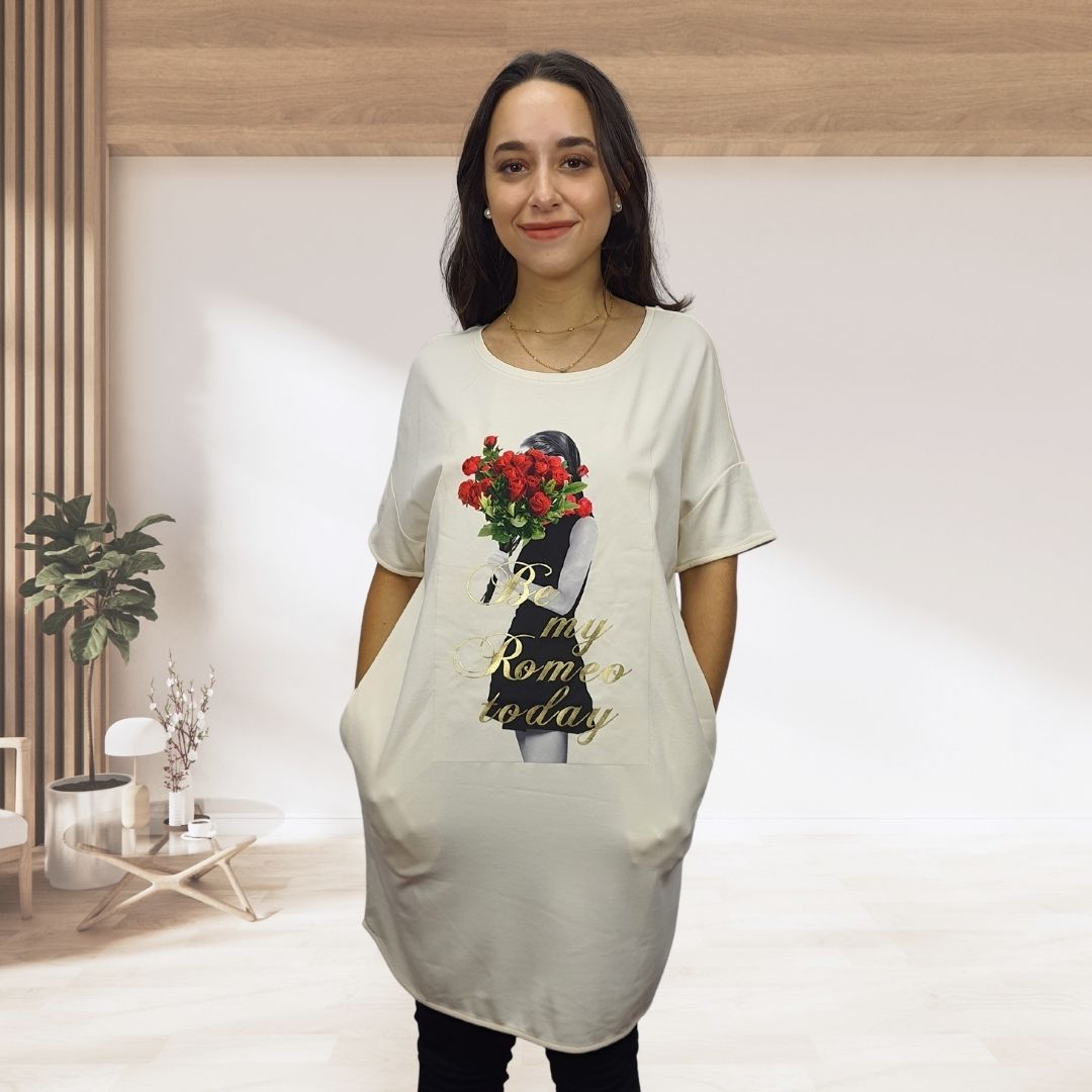 Bluson  Vero Moda Blanco  Style HIDE CANNA S/S LONG TOP(CR)