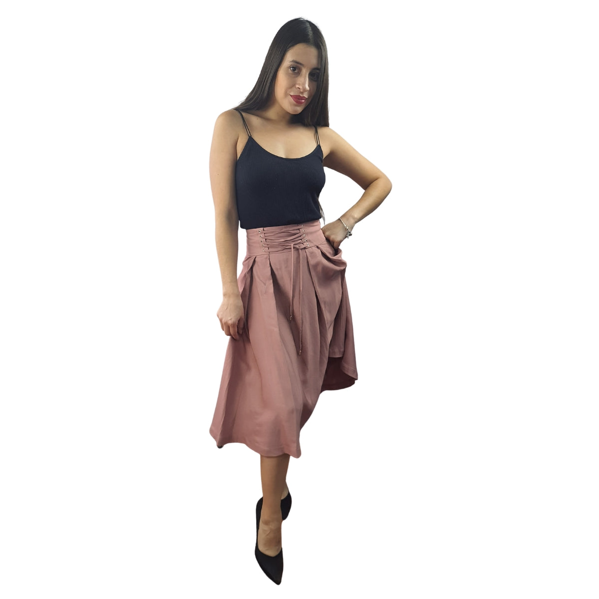 Falda Vero Moda Rosa Vieja Style ARIA SOFT MIDI SKIRT(VMC-SL)