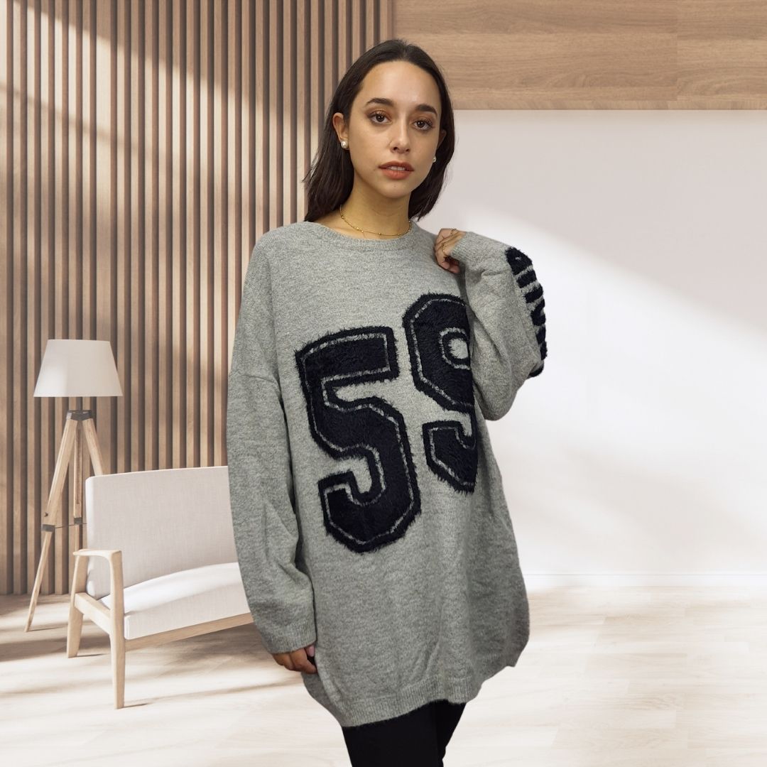 Sweater Vero moda Gris Style MODERN L/S KNIT(MW-ET-2)