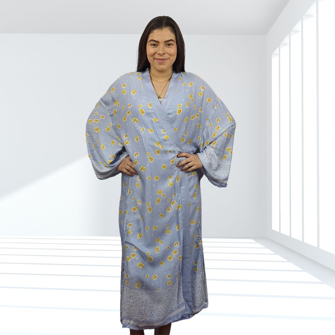 Bata de Pijama Vero Moda Azul Style LUKA 9/10 ROBE(HOMEWEAR)