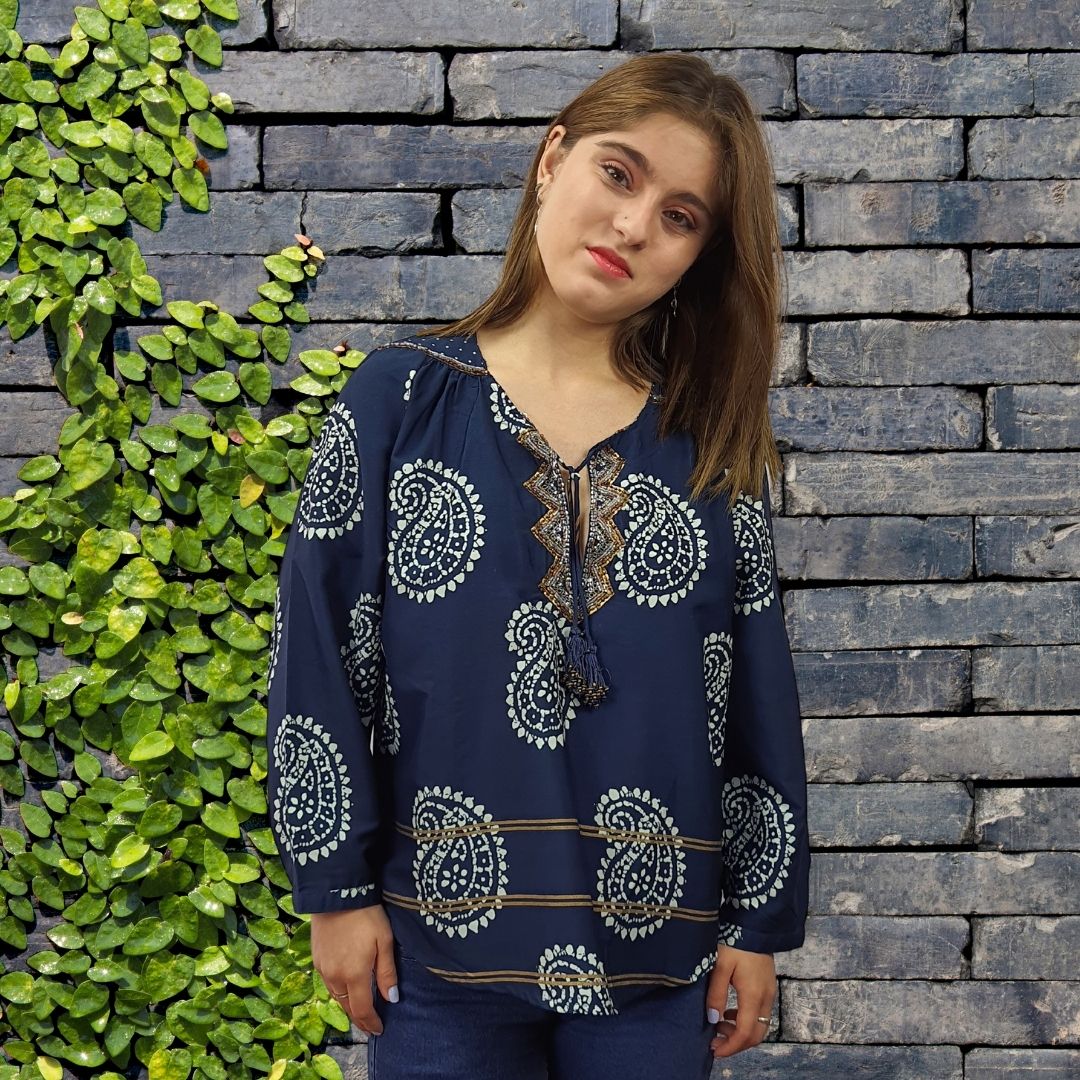 Blusa Rapsodia Kawasaia Inu Azul