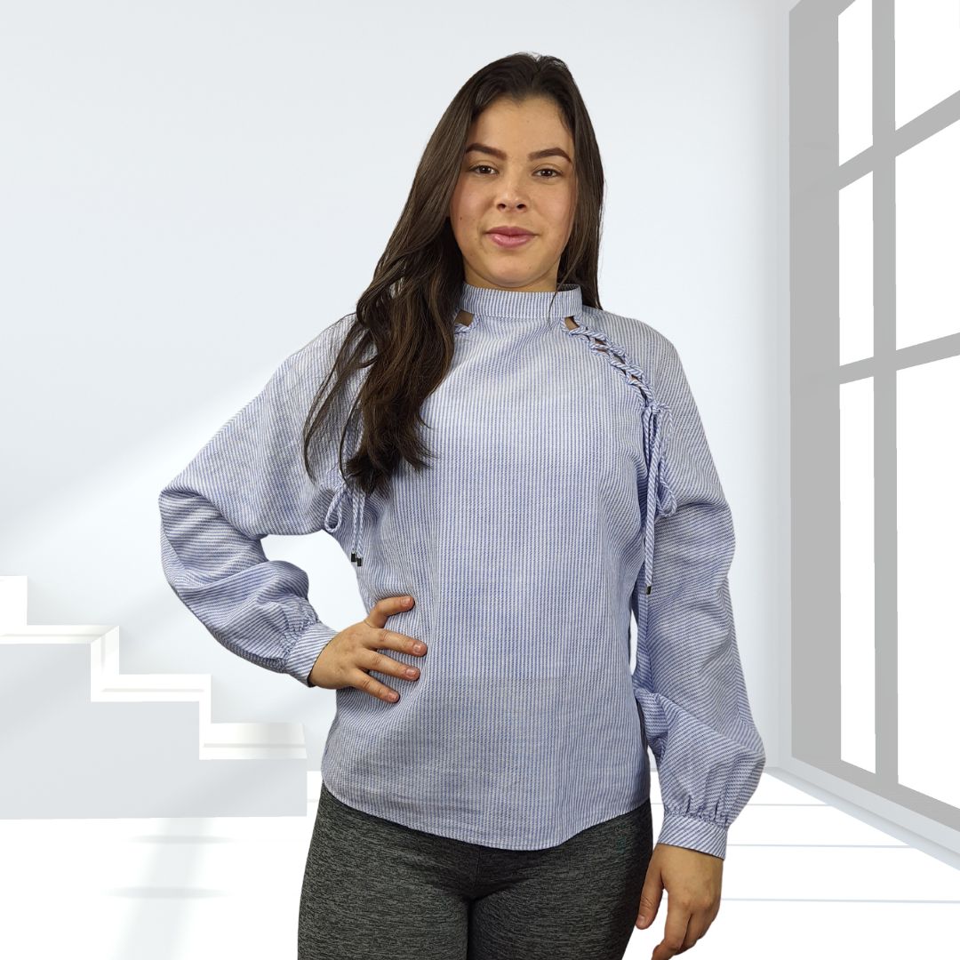 Blusa Vero Moda Azul Style TERESA L/S TOP(NC)