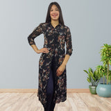 Tapado Vero Moda Negro Style LOGRONO 3/4 LONG SHIRT SET(VMC-NR)