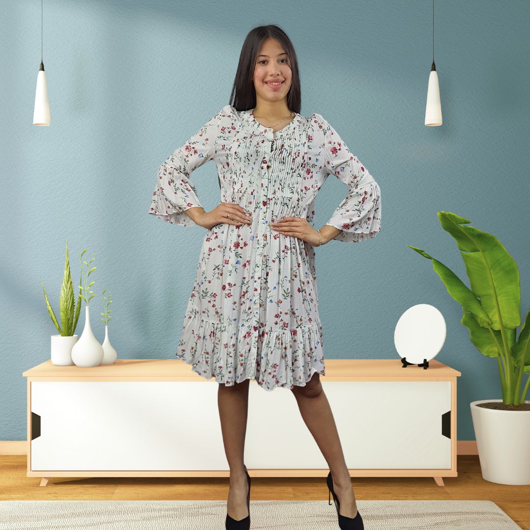 Vestido Vero Moda Blanco Style SILKE PITAYA 3/4 SHIRT(NN)