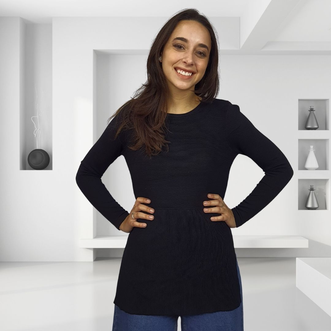 Blusa Vero Moda Negro  Style PALOMA L/S KNIT(VMC-BN-EC-2)