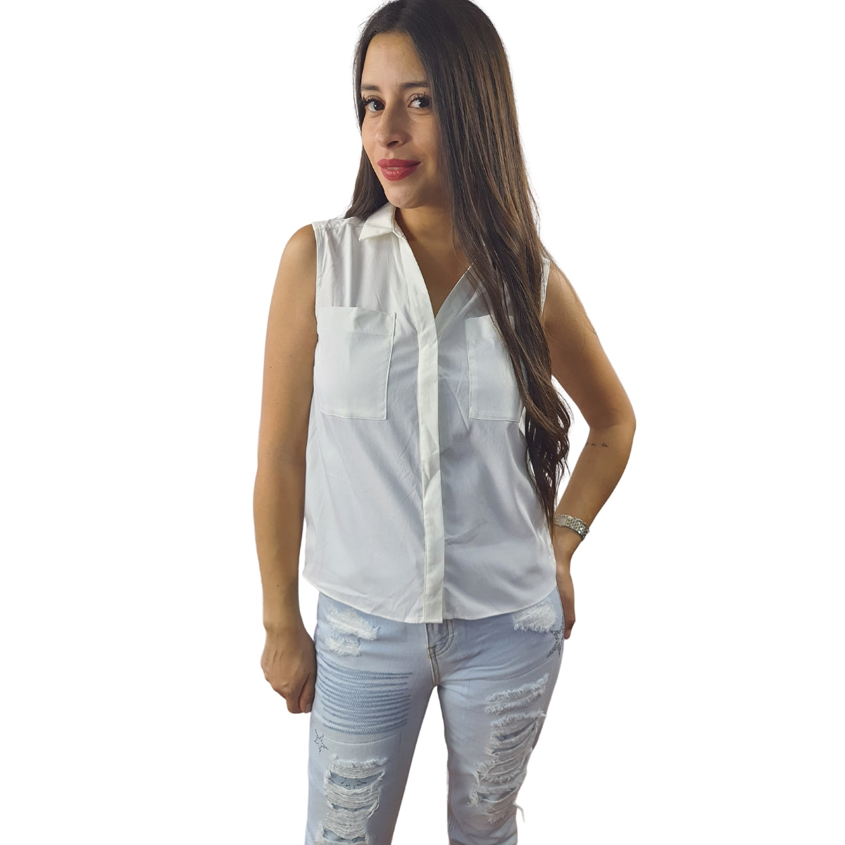 Blusa Vero Moda Blanco Style SHASHA S/L SHIRT(TP)-OR