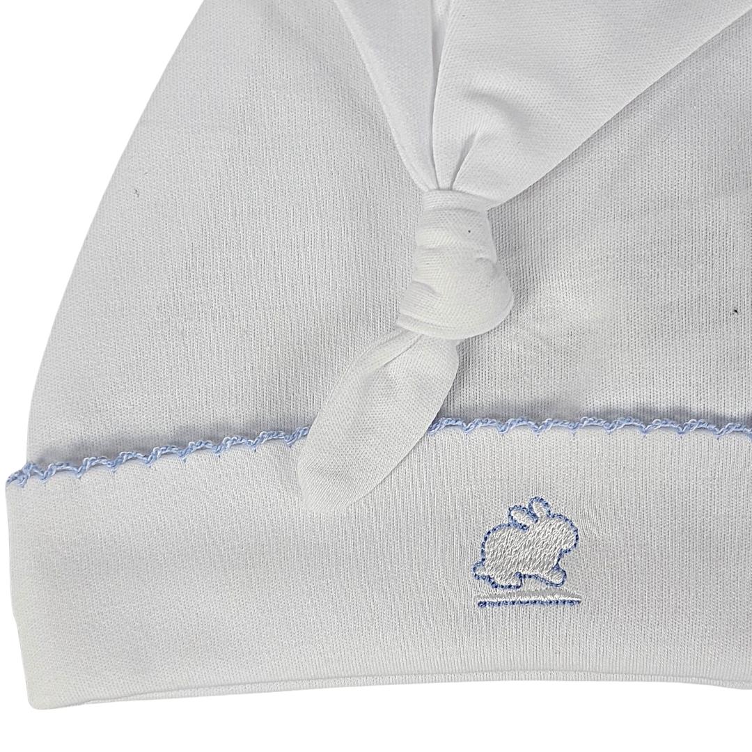 Gorro Babycottons C/nudo Blanco Celeste