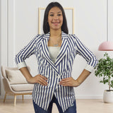 Blazer Vero Moda Azul y Blanco Style JENNY 3/4 BLAZER(VMC-PM-EC-2)