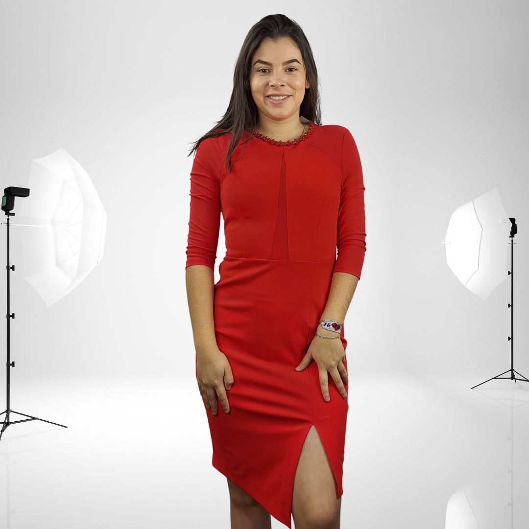 Vestido Vero Moda Rojo Style SEXY 3/4 JERSEY DRESS(VMC-PM)