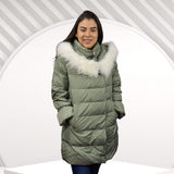 Parka Vero Moda Verde Claro Style TARTAN 3/4 DOWN COAT(PF)