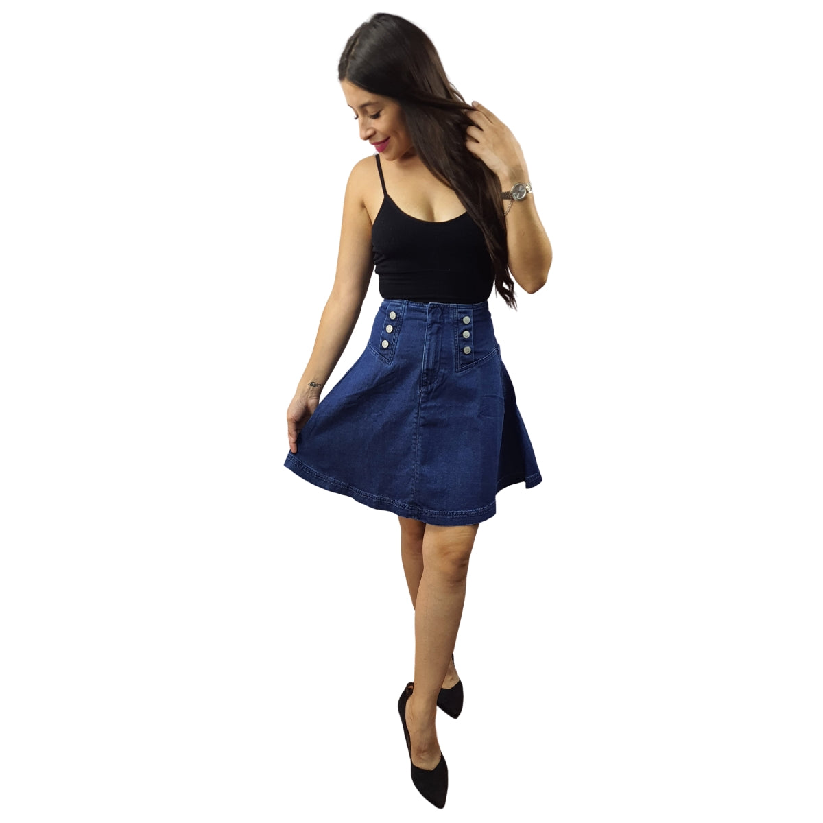 Falda Vero Moda Azul  Style IRIS HW DENIM SKIRT(NE-CS-2)